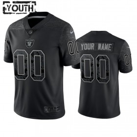 Lasten Las Vegas Raiders NFL Pelipaita Custom Musta Reflective Limited
